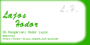 lajos hodor business card